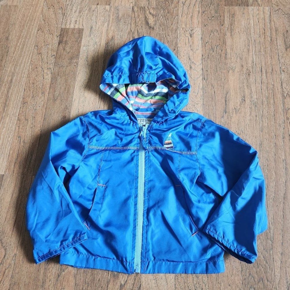 Rothschild Extreme Riders Blue Hooded Windbreaker Jacket Sailboat 12M 0W100H